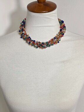 Stella & Ruby Multi-Colored Beaded Necklace Faceted Acrylic Crystal Beads
